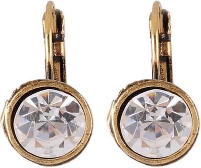 Behave - Oorbellen - Oorhanger Vintage Goudkleur met Transparante Steen