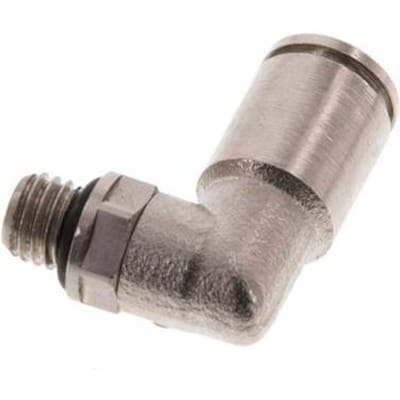6mm x M 7 90 graden L-verbinding Messing Insteekfitting Buitendraad Draaibaar NBR [2 Stuks]