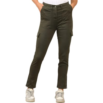 MYT Dames Cargo Chino Enkel Grazer Broek in Khaki