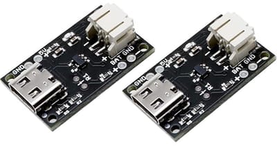 SnelShoppen - 2-delige Type C USB LiPo Acculader met Batterijbeveiliging, JST Aansluiting, LED Display, Instelbare Laadsnelheid, Automatische Afsluiti