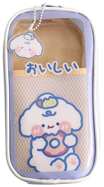 Store_8 - Kawaii Draagbare Pennenetui - Schattig Beerpatroon - Grote Capaciteit - Transparant - Schoolbenodigdheden - Voor Tienermeisjes - 21.5x11....