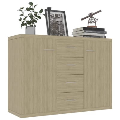 vidaXL - Dressoir - 88x30x65 - cm - bewerkt - hout - sonoma - eikenkleurig