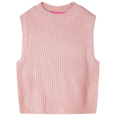 vidaXL - Kinderspencer - gebreid - 104 - lichtroze