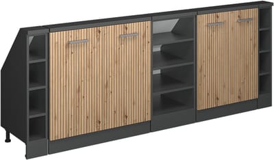 Vicco Rion Kastenset voor schuine wand – Set van 5 Artisanaal eiken/antraciet