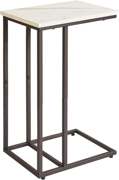 C-vormige bijzettafel met stalen frame - Ideaal voor woonkamer en slaapkamer