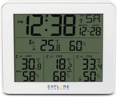 Draadloos Weerstation met Alarm en Historische Gegevensopslag – Groot LCD Display met Achtergrondverlichting, Temperatuur- en Luchtvochtigheidssensoren