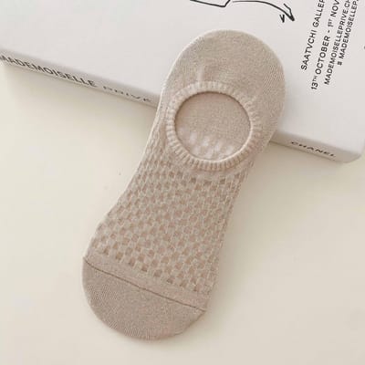 Chaussettes bateau pour femmes, chaussettes d'été en maille fine, respirantes, de couleur unie, antidérapantes, invisibles, peu profondes kaki