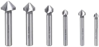 JHUBERS- Boor 6 Stuks - HSS Freesboor - Metalen Beitel - 90 Graden Velling - Groef Chamfer - Voor DIY en Bouw - Frezen