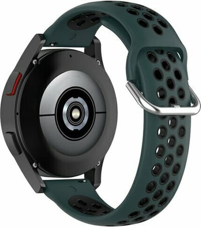 By Qubix - Geschikt voor Garmin bandje - Geschikt voor Garmin Vivomove 3 / HR / Luxe / Sport / Style / Trend - Siliconen sportbandje met gesp - Donkergroen + zwart - Smartwatch bandje 20mm