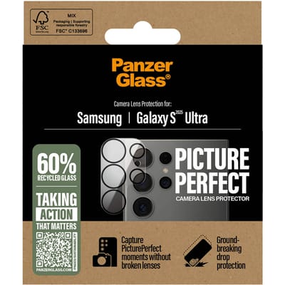 PanzerGlass Screenprotector geschikt voor Samsung Galaxy S25 Ultra Glazen | PanzerGlass PicturePerfect Camera Protector - Case Friendly