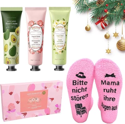 Cadeauset voor vrouwen met handcrème en sokken - Perfect voor kerst, moederdag en verjaardagen