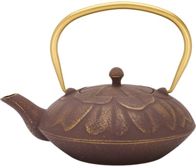 Bredemeijer - Theepot Kunming 1,3L gietijzer aubergine met filter - theezeef