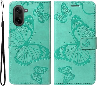 Coverup Hoesje - Geschikt voor OnePlus Nord CE5 Hoesje - Coverup Vlinders Book Case - Mintgroen