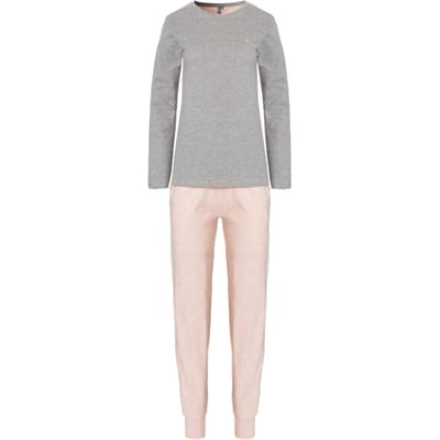By Louise Dames pyjama set lang grijs/roze