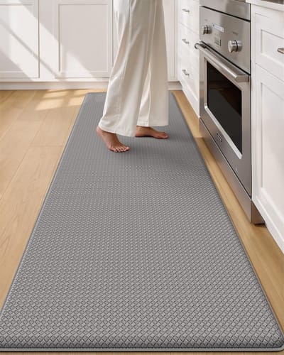 Keukenloopmat 10mm – Brede Antislip Loper 60 x 220 cm, Waterdicht en Vlekbestendig, Zacht Geheugenfoam voor Onder de Gootsteen en Fornuis, Beige