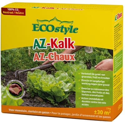 ECOstyle AZ-Kalk Moestuin - Micro Korrel – Duurzame Kalk- Corrigeert Zuurgraad direct en langdurig - voor 30 m2 - 2 KG