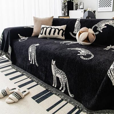 Chenille Sofahoes voor Alle Seizoenen, Kussen Antislip Hoes Deken, Licht Luxe Sofahoes Stof, High-end All-inclusive Universele Set 180*130cm gray