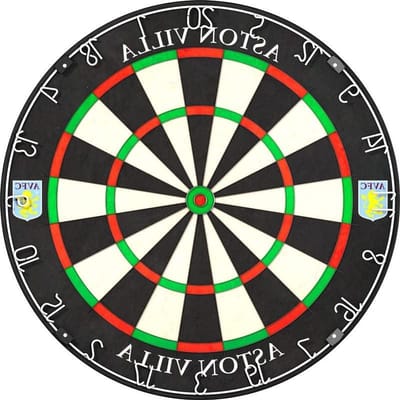 Aston Villa Dartbord - Professioneel Dartbord - Darts Spelen - Ultra Dunne Draad - 46 cm - Zwart