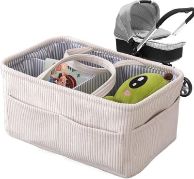 Luiermand Organizer - Draagtas Opberger - Baby Verzorging - Grote Capaciteit - 38 x 25 x 18 cm - Beige