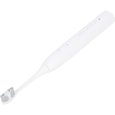 Brosse à dents électrique rechargeable étanche à piles avec têtes de rechange Blanc blanc