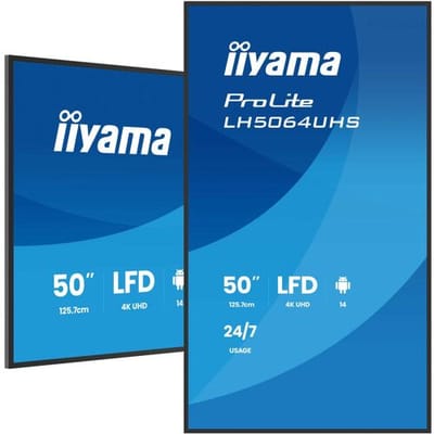 iiyama 50" 4K UHD krachtigste professionele beeldscherm voor digitale bewegwijzering met geavanceerde bedienings- en connectiviteitsopties