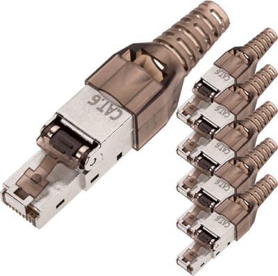 BeMatik - FTP Cat.6 RJ45 connector mannelijke automatische krimpverpakking 6 stuks