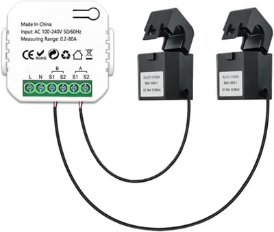 Slimme Zigbee Energiemeter 80A met Klemmen voor Energieverbruik Meten