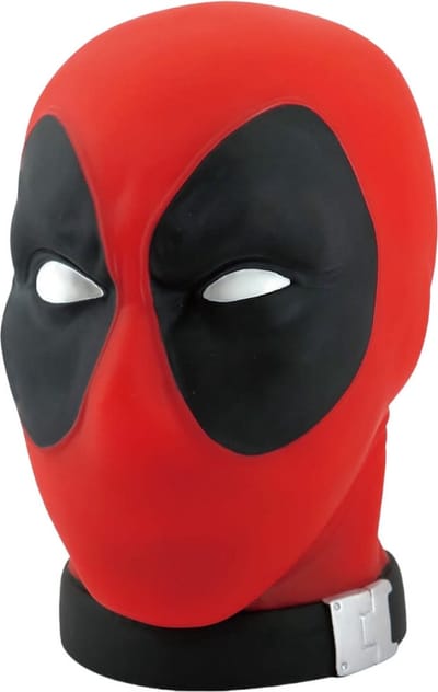 Marvel 1 stuk Deadpool-hoofdspaarpot voor munten, officieel gelicentieerde 3D PVC-figuur, spaarpot, verzamelbare bureau-opberger, woondecoratie,