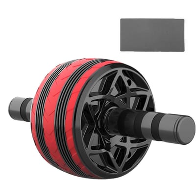 Buikspierwiel - Core Trainer Fitnesswiel - Buikspieren Trainen - Automatisch Rebound Mechanisme - 9 cm - Zwart Rood