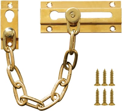 Deurketting - Massief Messing Deurketting voor Thuis - Robuuste Roestbestendige Beveiligingsketting - Stevige Messing Ketting voor Deursloten