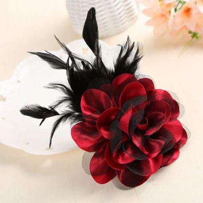 I -Remiel High -End Veer Corsage Handgemaakte Stoffen Bloem Broche Pin Voor Vrouwen Revers Kraag Pin Bruiloft Kleding &Accessoires black