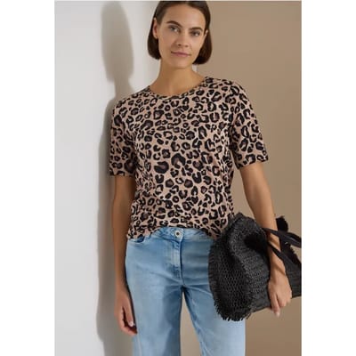 Shirt met ronde hals en leopatroon