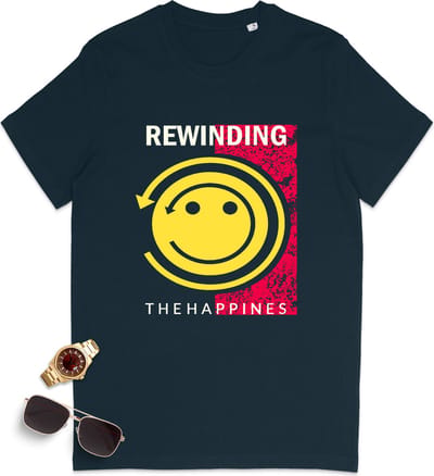 Heren en Dames t shirt met muziek slogan -t shirt met grafische print - Maten S t/m 3XL - Shirt kleuren: zwart en navy.