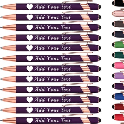Gegraveerde Metalen Balpen met Naam of Logo - Personaliseerbaar met Stylus - Ideaal als Geschenk of Relatiegeschenk