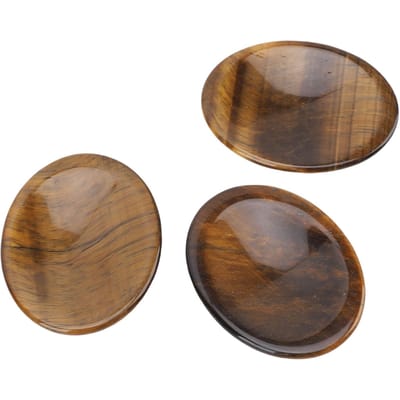 3 Stuks Duimsteen Bulk Zorgstenen Wrijfkristal Zak Speelgoed Decor Tijgeroog Patroon brown