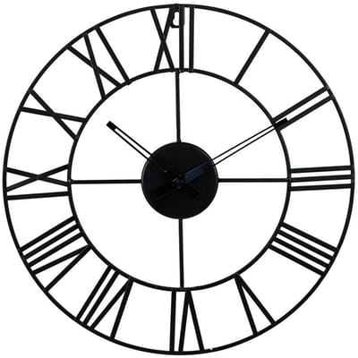 Ostaria Wandklok/muur klok - Nautisch - D36 cm - metaal - zwart - keuken/kamer