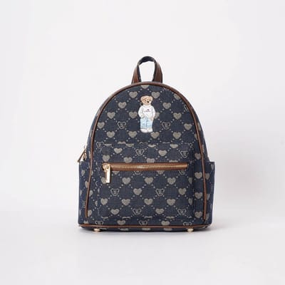 Small Daypack - Kleine rugtas - Denim - Monogram - Teddybeer - B-Loved