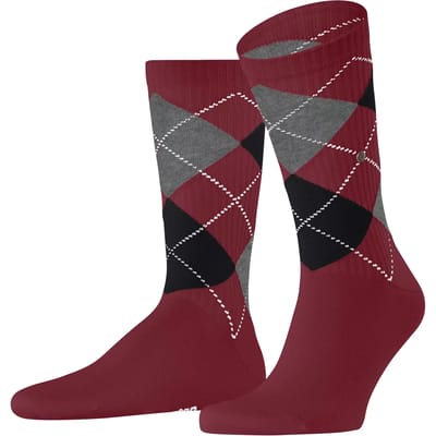 Burlington Rib Court eenkleurig katoen sokken heren rood - maat 40-46