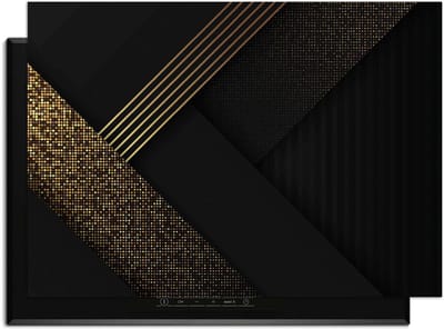KitchenArt - Golden Geometry – Inductie Beschermer - 83x51.5 cm - Kookplaat Beschermer - Luxe Afdekplaat Inductieplaat - Anti-slip & Oprolbaar - Beschermmat Inductiekookplaat
