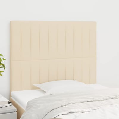 vidaXL - Hoofdbord - crème - 80x5x118/128 - cm - stof