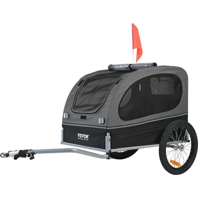 Remorque de Vélo pour Chien, Supporte jusqu'à 88 lbs, Chariot pour Animaux de Compagnie Porte-Vélo, Cadre Pliable Facile avec Roues à Dégagement Rapide, Attelage Universel pour Vélo,