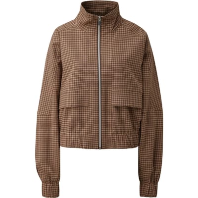 Ruitjack met hoge kraag, ritssluiting dames COMMA