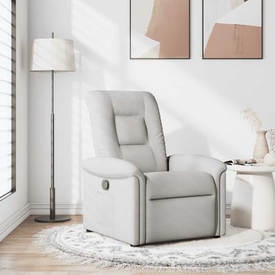 vidaXL - Fauteuil - verstelbaar - stof - wolk - grijs