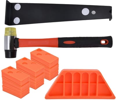 Vloer Installatie Kit - Laminaat Legset - Efficiënt Leggen - Duurzame Ijzerlegering - 34x11x8 cm - Oranje Zwart