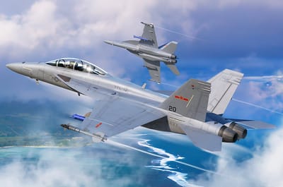 HobbyBoss Modelbouwpakket Vliegtuigen - 85819 Boeing F/A-18F Super Hornet VFC-12 - Amerikaanse Straaljager Plastic - 1:48 - Modelbouw