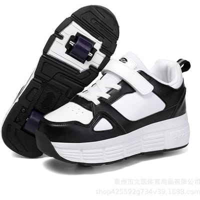 Patins à roulettes pour écolière Garçons Filles Adulte Chaussures Burst Chaussures Volantes à Double Roue Chaussures à Roulettes Chaussures Burst pour Enfants 40