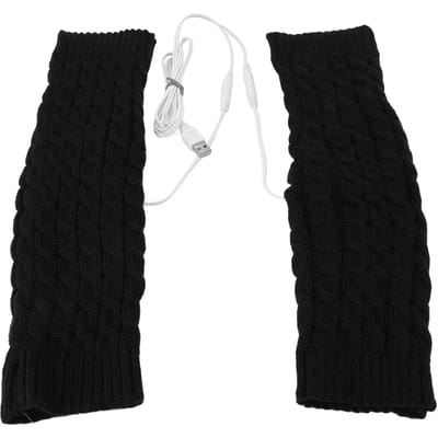 1 Paar Winter Verwarmde Beenwarmers Zachte Over de Knie Voetloze Sokken Elastische Dijhoge Beenwarmers voor zwart