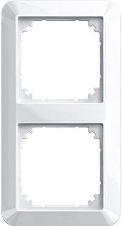 Afdekframe 2-voudig - Inbouwframe - Schakelaars Monteren - Glanzende afwerking - 3 stuks - Poolwit