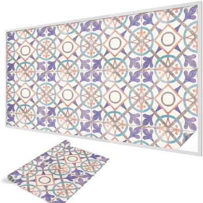 Wallfluent Glas in Lood Raamfolie - Kleurrijke mozaïeken Glas in Lood Folie - 200x116 cm - Beige Plakfolie Raam Glas in Lood - Decoratieve Plakfolie Glas in Lood - Voor de woonkamer, voor het kantoor, voor de hal - Glas in Lood Folie voor Raam