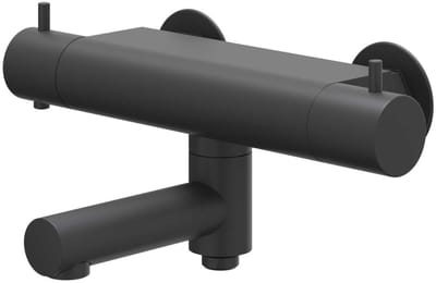 IVY Bond Badthermostaatkraan opbouw met wegdraaibare baduitloop met omstel cooltouch Mat zwart PED